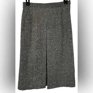 Pendleton 10 Gray Tweed Pattern Wool Midi Skirt